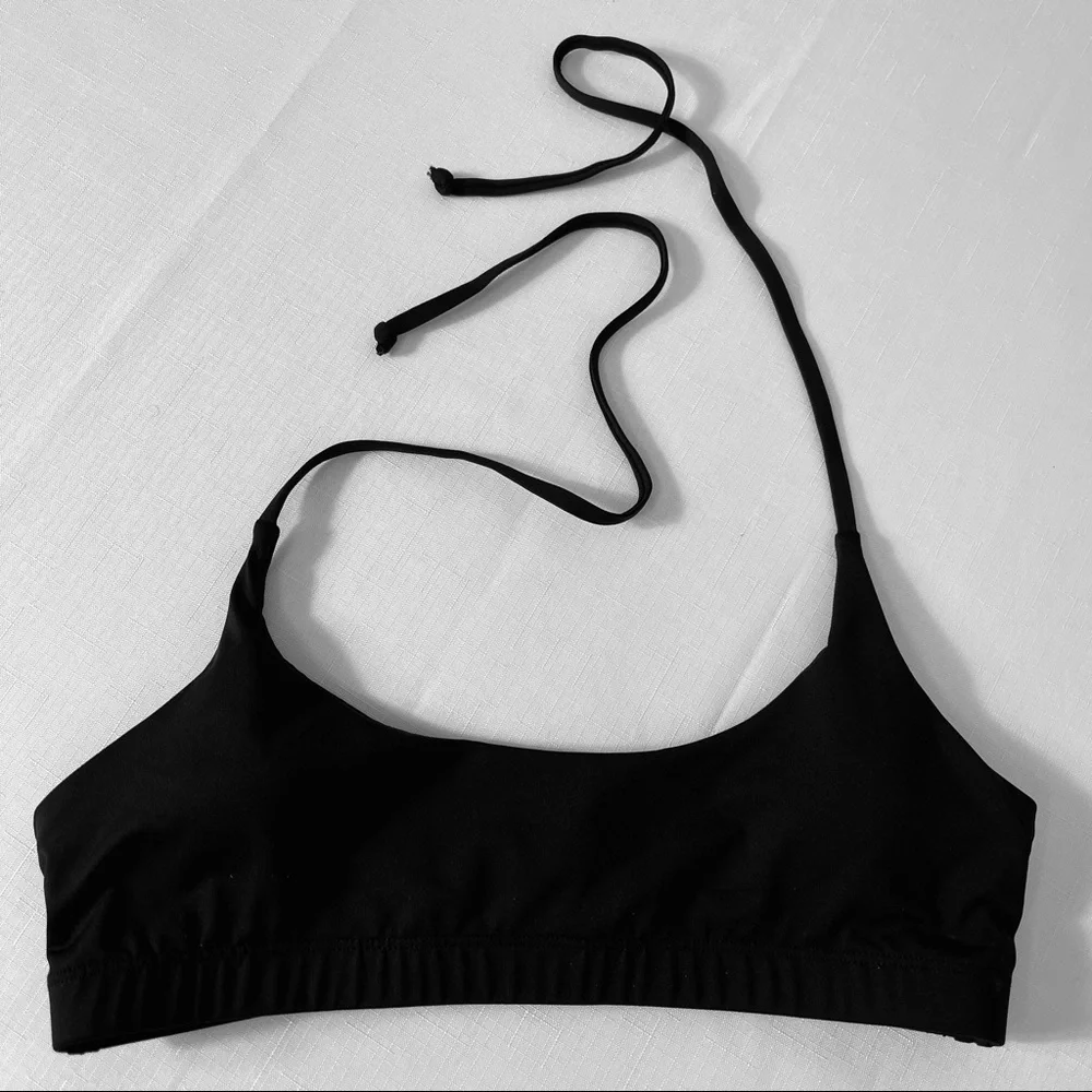 SUNNY BUNNY SWIM Summer Black Top adjustable tie removable pads NEW M - Picture 7 of 11